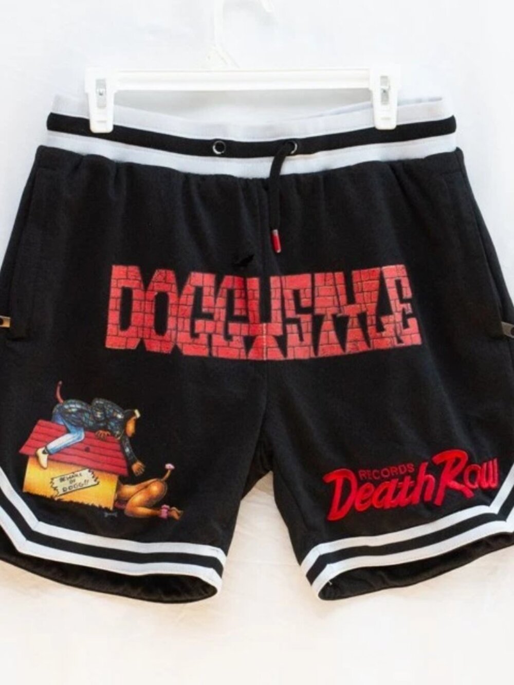 Rare Shoe Palace Running Shorts Black Death Row Records Doggystyle Pull-On Sz M